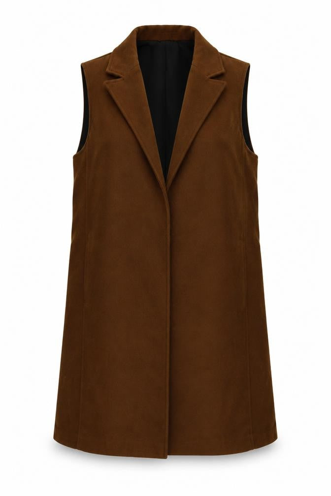 Carolina Belle Womens Brown Overcoat Waistcoat Size 14 - Open