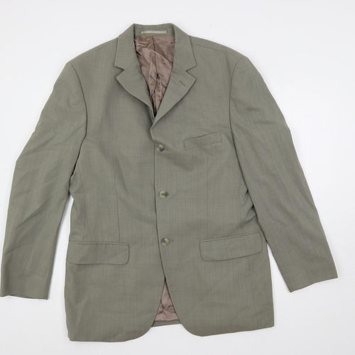 Cecil Gee Mens Green Wool Jacket Suit Jacket Size 40 Regular