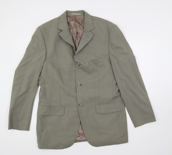 Cecil Gee Mens Green Wool Jacket Suit Jacket Size 40 Regular