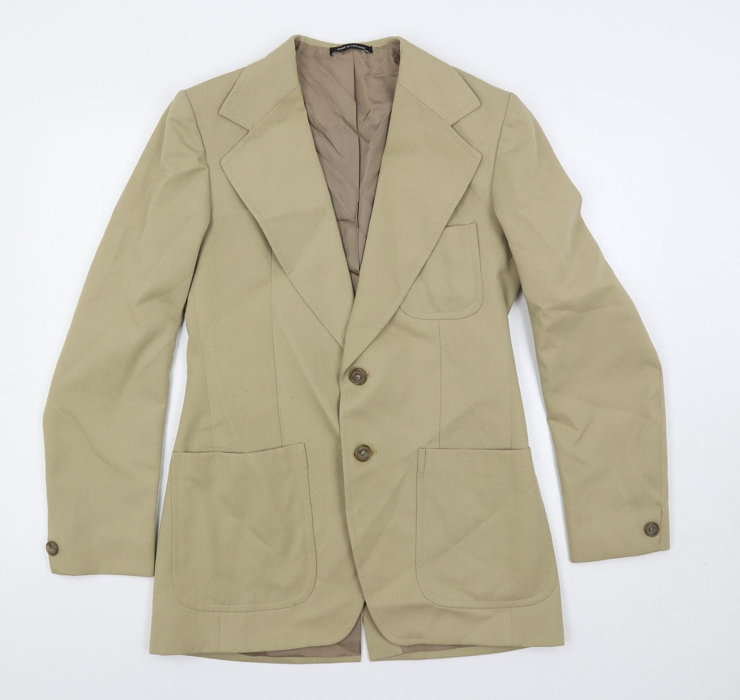 Mr. James Mens Beige Wool Jacket Blazer Size 38 Regular