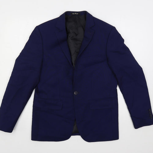 Lorenzo Mens Blue Polyester Jacket Suit Jacket Size 36 Regular