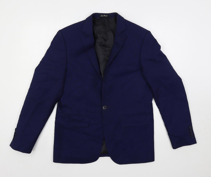 Lorenzo Mens Blue Polyester Jacket Suit Jacket Size 36 Regular