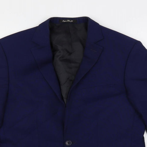 Lorenzo Mens Blue Polyester Jacket Suit Jacket Size 36 Regular