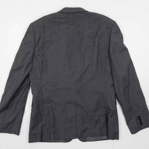 French Connection Mens Grey Striped Wool Jacket Suit Jacket Size 42 Regular
