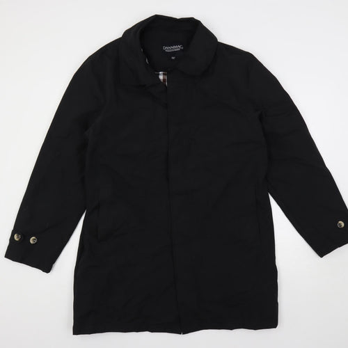 Dannimac Mens Black Overcoat Coat Size M Button