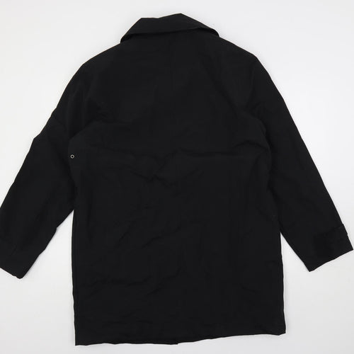 Dannimac Mens Black Overcoat Coat Size M Button