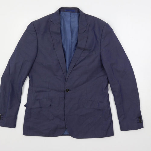 Marks and Spencer Mens Blue Polyester Jacket Suit Jacket Size 38 Regular