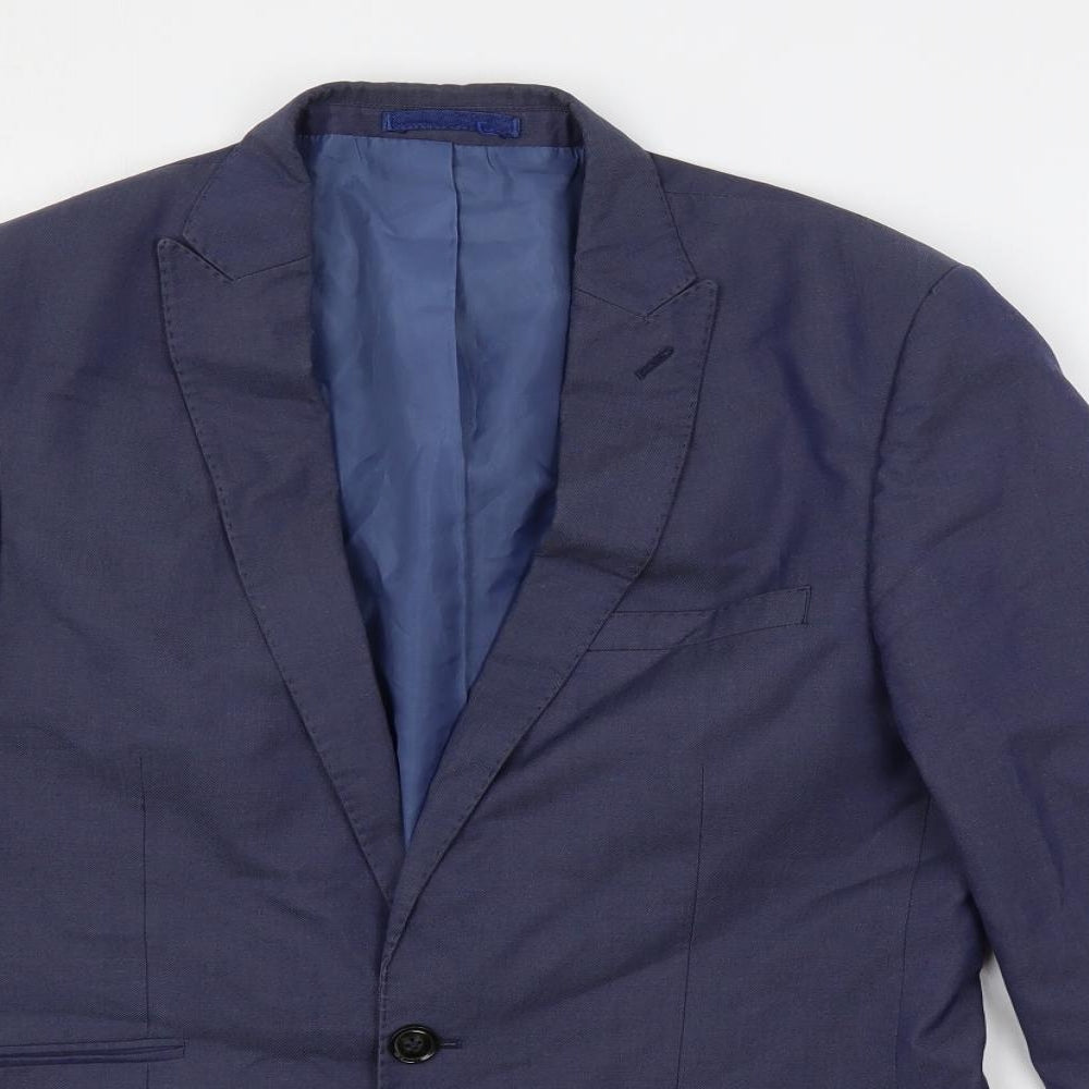 Marks and Spencer Mens Blue Polyester Jacket Suit Jacket Size 38 Regular