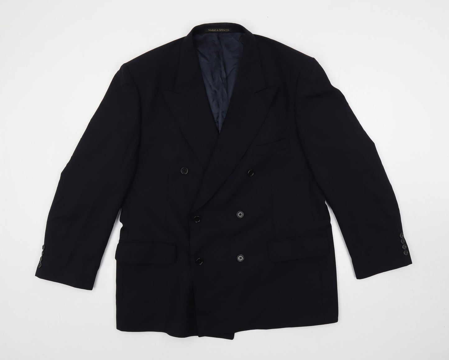 Marks and Spencer Mens Blue Wool Jacket Suit Jacket Size 44 Regular