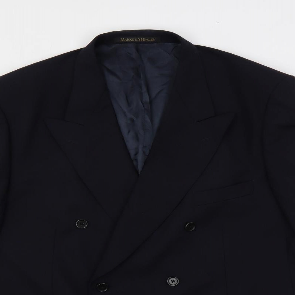 Marks and Spencer Mens Blue Wool Jacket Suit Jacket Size 44 Regular