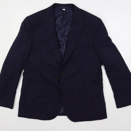 Marks and Spencer Mens Blue Viscose Jacket Suit Jacket Size 42 Regular