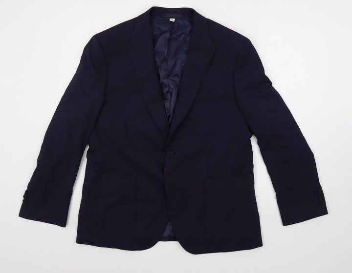 Marks and Spencer Mens Blue Viscose Jacket Suit Jacket Size 42 Regular