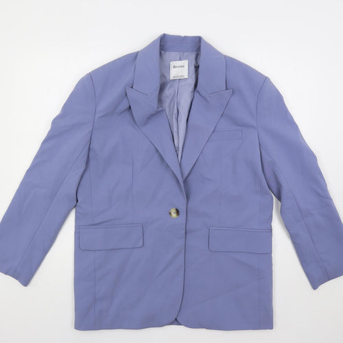 Bershka Womens Blue Jacket Blazer Size XS Button