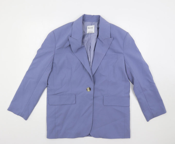 Bershka Womens Blue Jacket Blazer Size XS Button