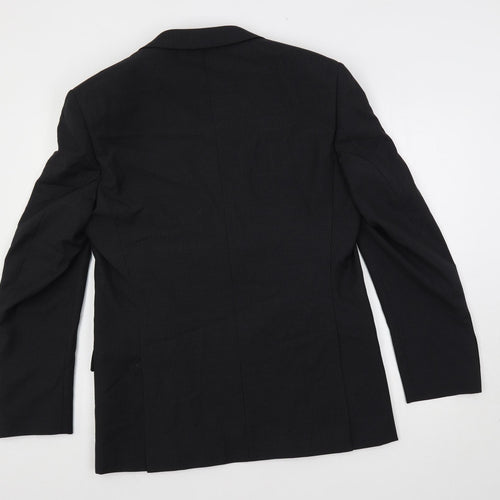 Marks and Spencer Mens Black Striped Polyester Jacket Suit Jacket Size 40 Regular
