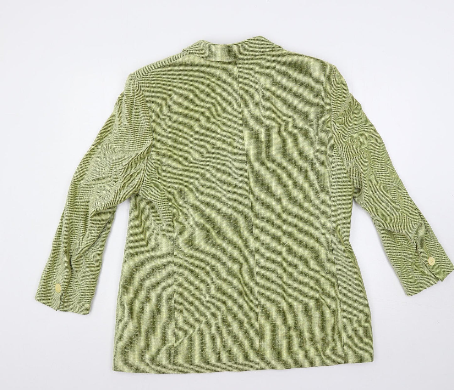 Marks and Spencer Womens Green Geometric Jacket Blazer Size 18 Button