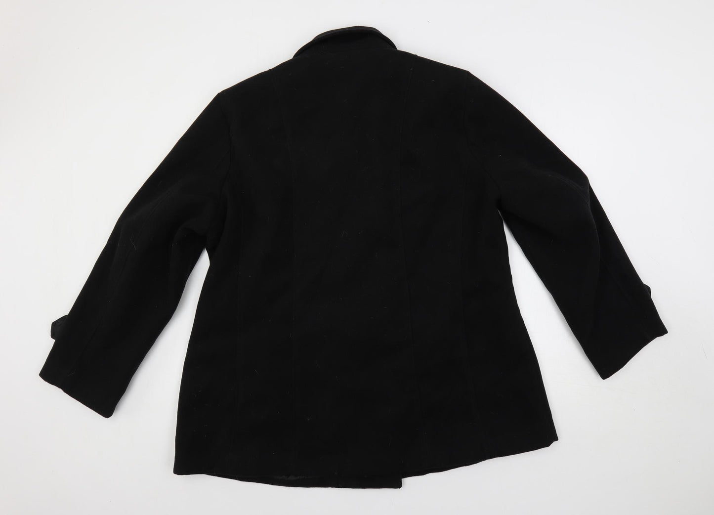 Millers Womens Black Pea Coat Coat Size 22 Button