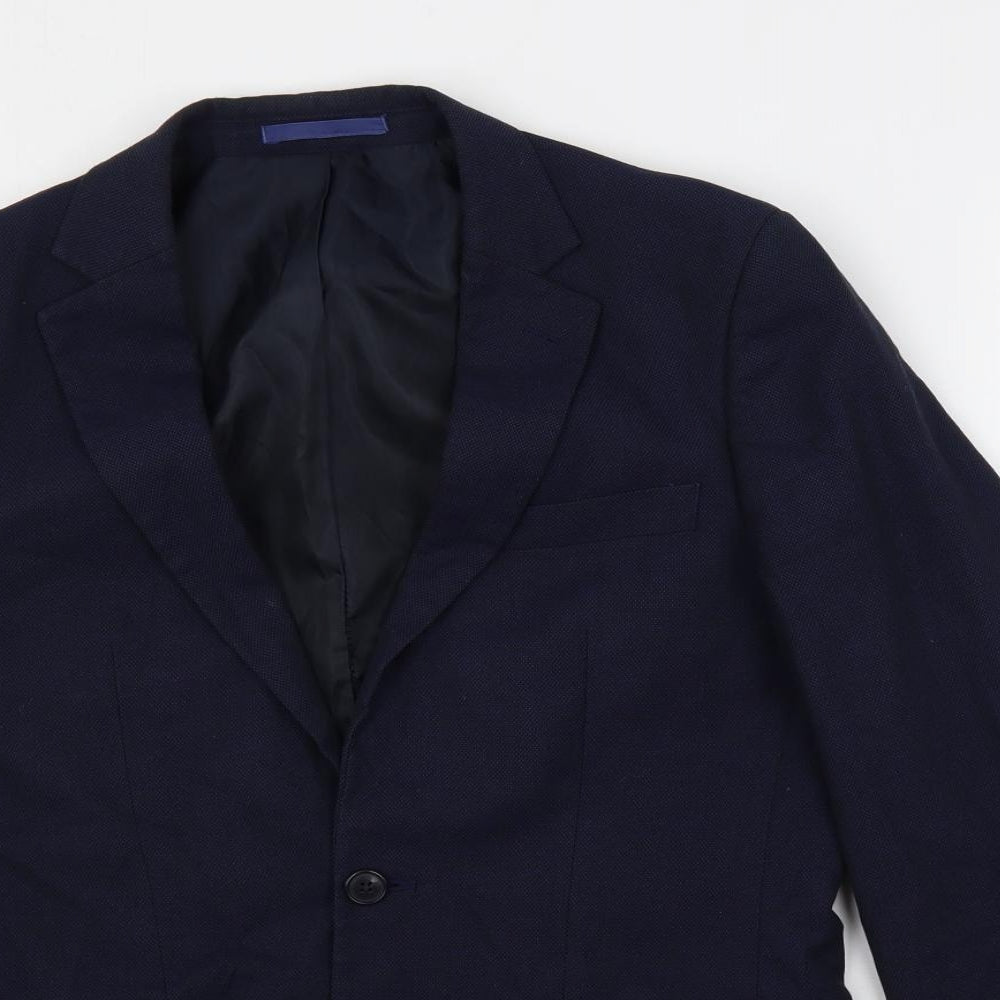 Marks and Spencer Mens Blue Polyester Jacket Suit Jacket Size 38 Regular