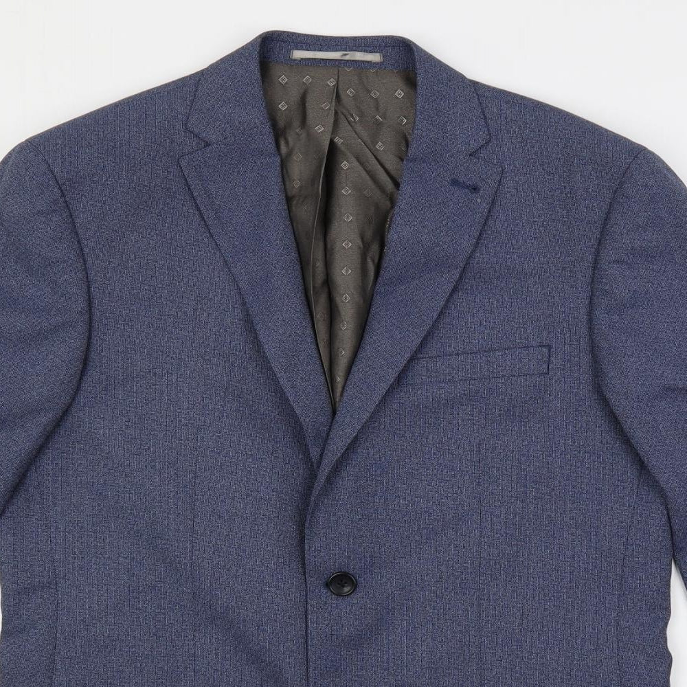 NEXT Mens Blue Polyester Jacket Suit Jacket Size 40 Regular
