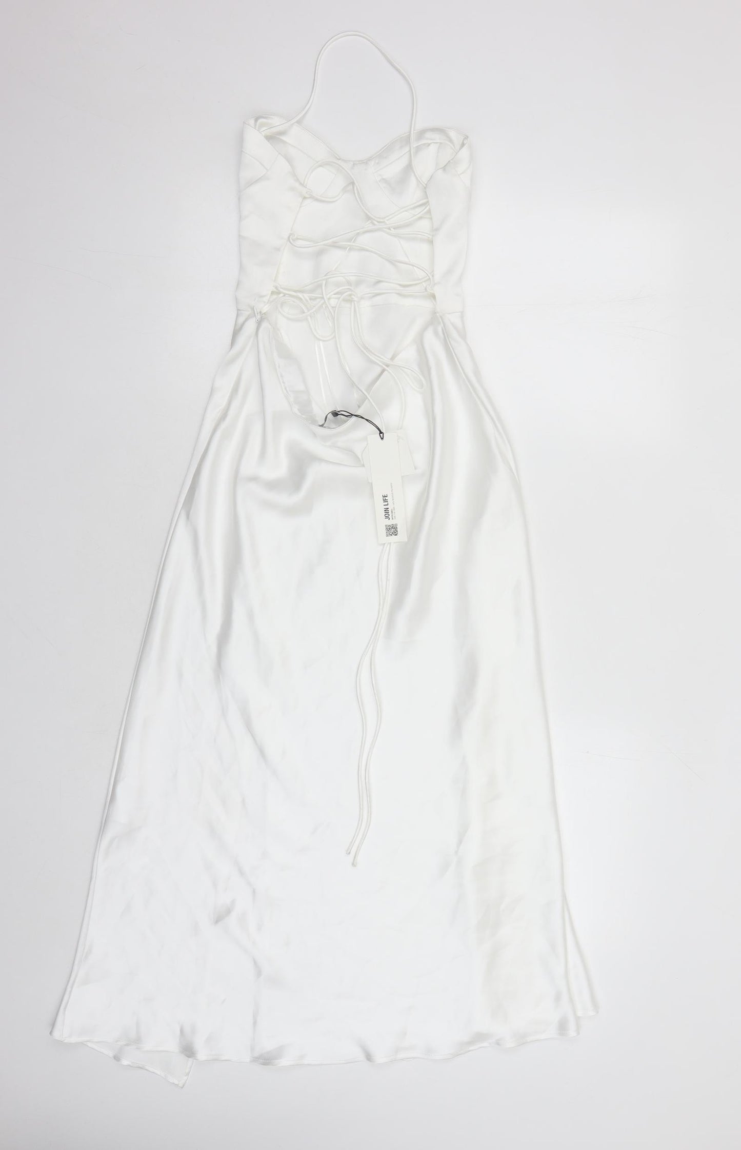 Zara Womens White Polyester A-Line Size S Sweetheart Tie