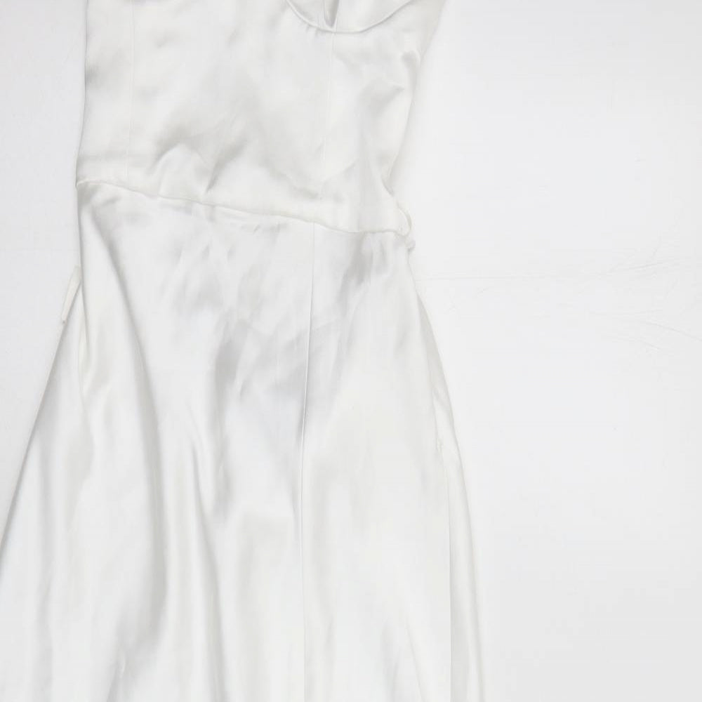 Zara Womens White Polyester A-Line Size S Sweetheart Tie