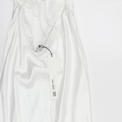 Zara Womens White Polyester A-Line Size S Sweetheart Tie