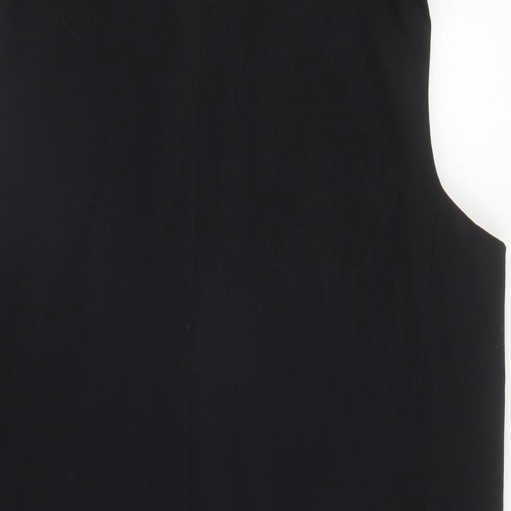 Marks and Spencer Womens Black Polyester Jacket Suit Waistcoat Size 14