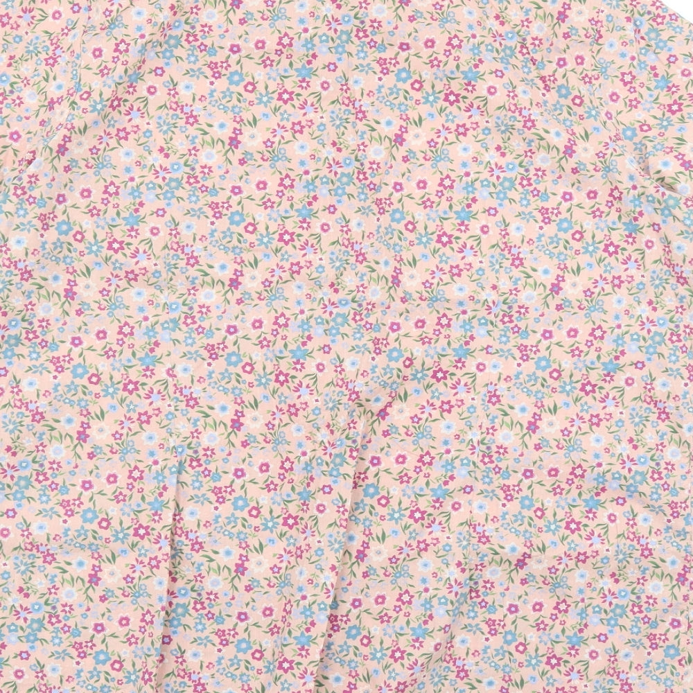 Cotton Traders Womens Pink Floral Cotton Basic Button-Up Size 22 Collared