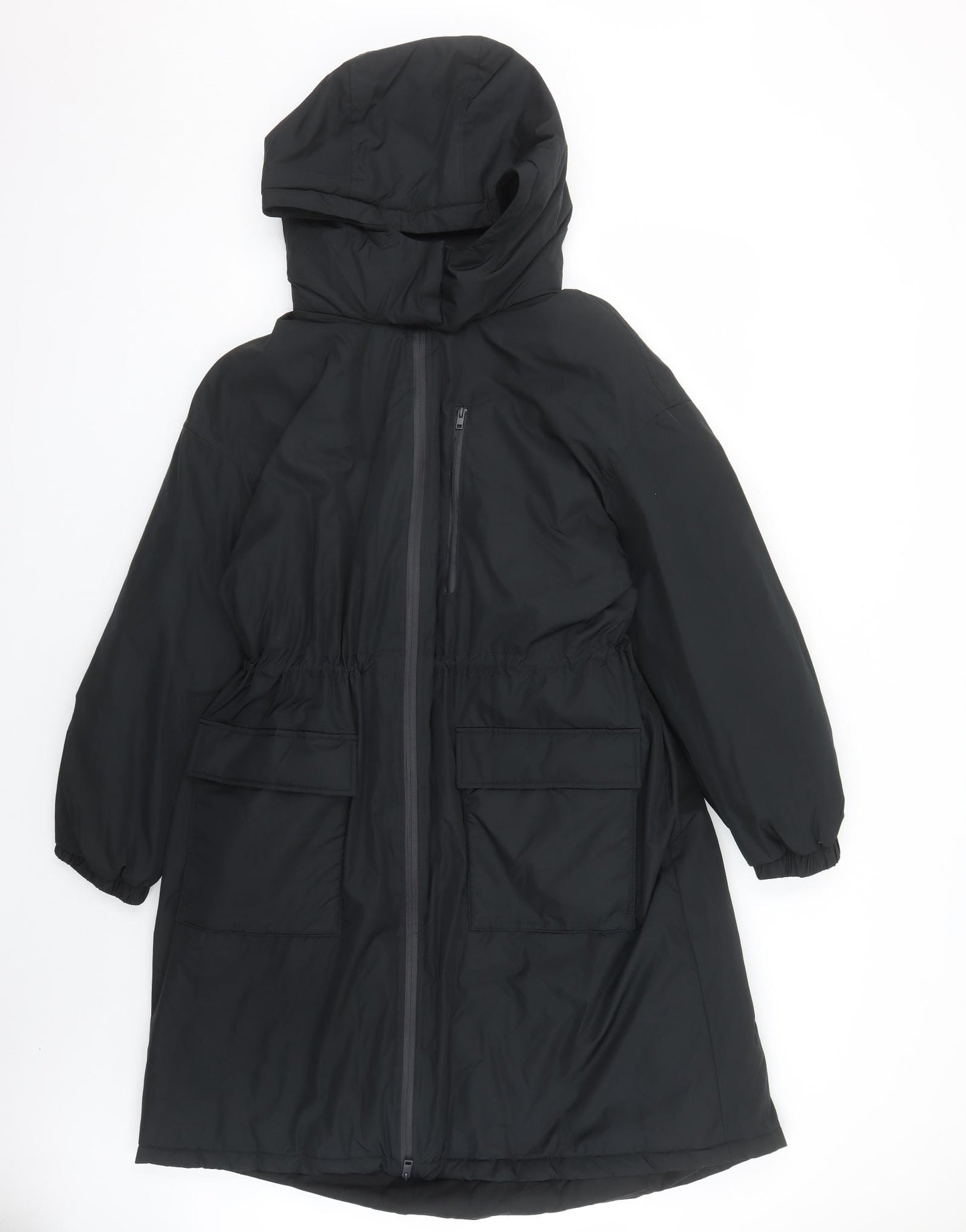 Marks and Spencer Womens Black Rain Coat Coat Size 16 Zip