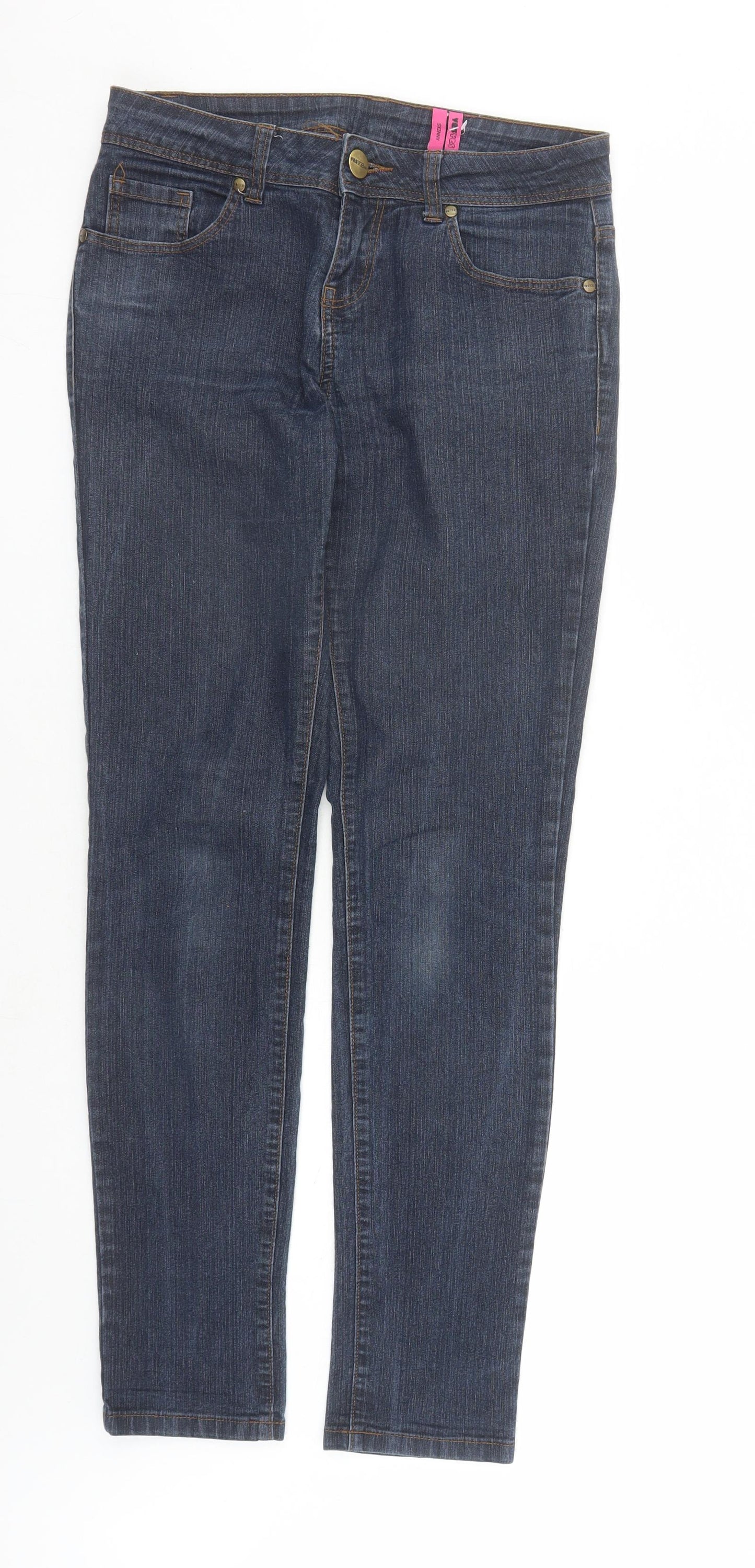New Look Womens Blue Cotton Skinny Jeans Size 10 L31 in Regular Zip