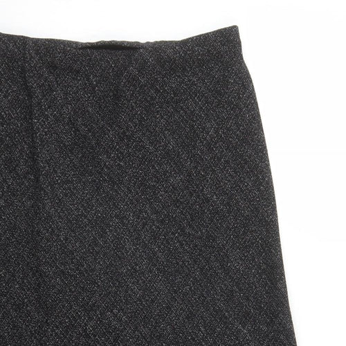 Marks and Spencer Womens Black Polyester A-Line Skirt Size 10 - Elasticated Waist