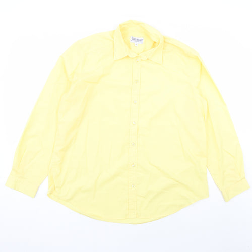 James Meade Womens Yellow Polyester Basic Button-Up Size 20 Collared