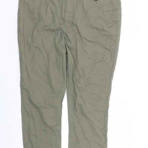 jae Mens Green Cotton Trousers Size 38 in L30 in Regular Zip