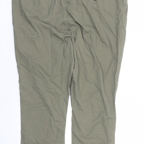 jae Mens Green Cotton Trousers Size 38 in L30 in Regular Zip