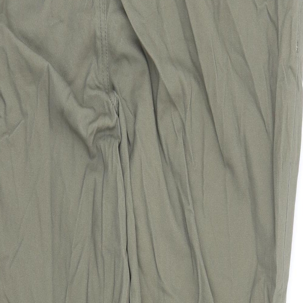 jae Mens Green Cotton Trousers Size 38 in L30 in Regular Zip