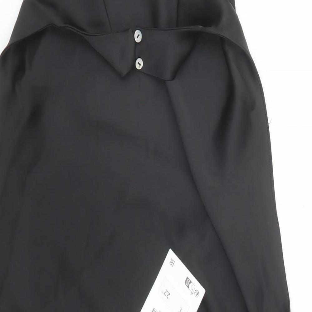 Zara Womens Black Polyester Basic Blouse Size M Halter - Backless