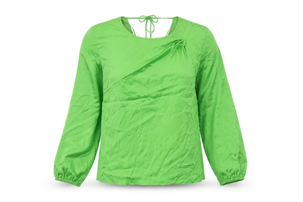 Autograph Womens Green Viscose Basic Blouse Size 8 Round Neck