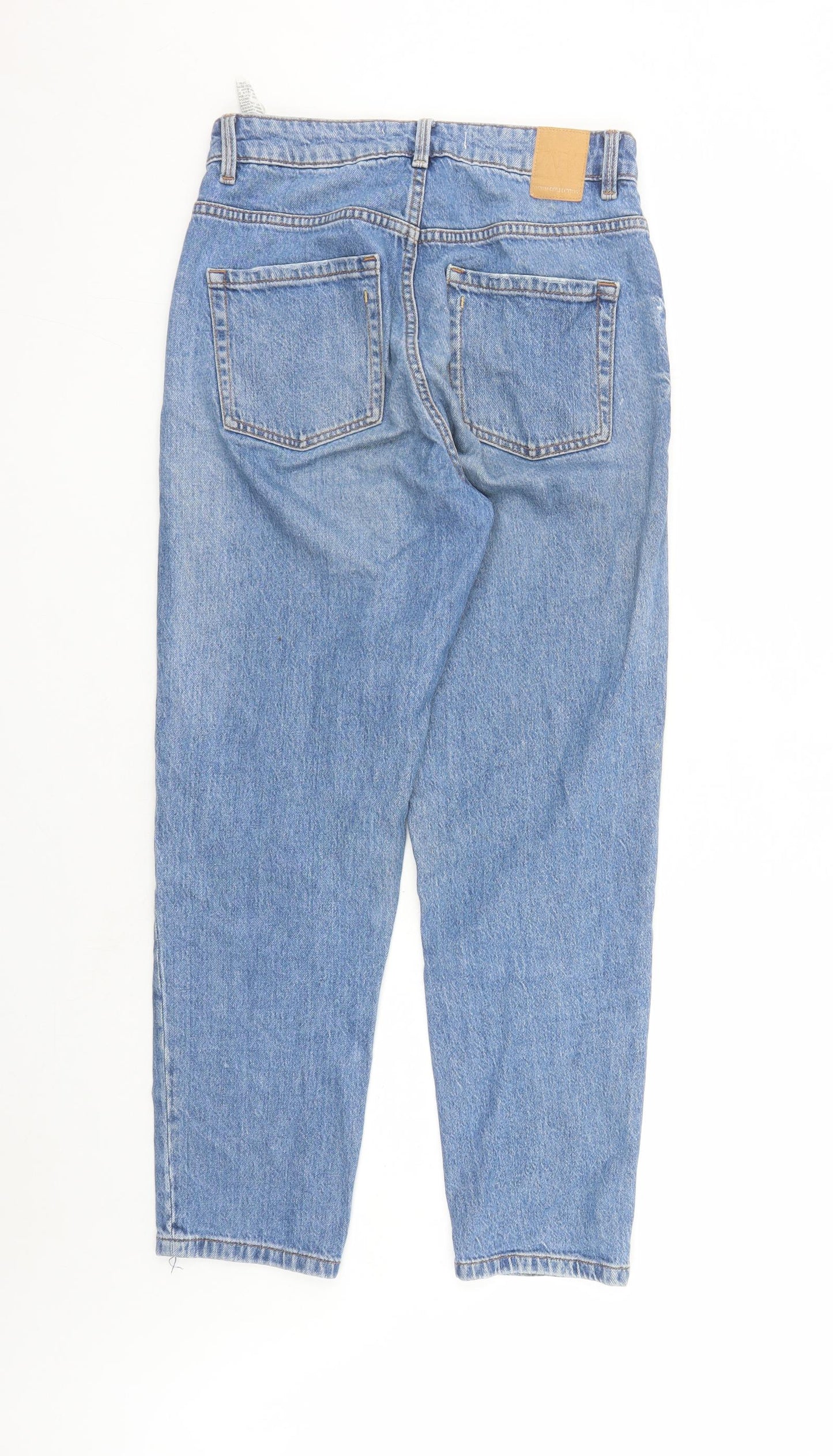 Zara Womens Blue Cotton Straight Jeans Size 28 in L29 in Regular Zip