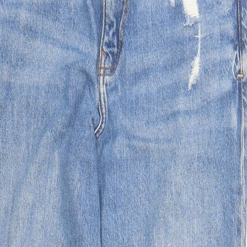Zara Womens Blue Cotton Straight Jeans Size 28 in L29 in Regular Zip