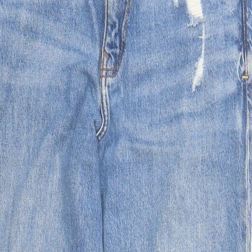 Zara Womens Blue Cotton Straight Jeans Size 28 in L29 in Regular Zip