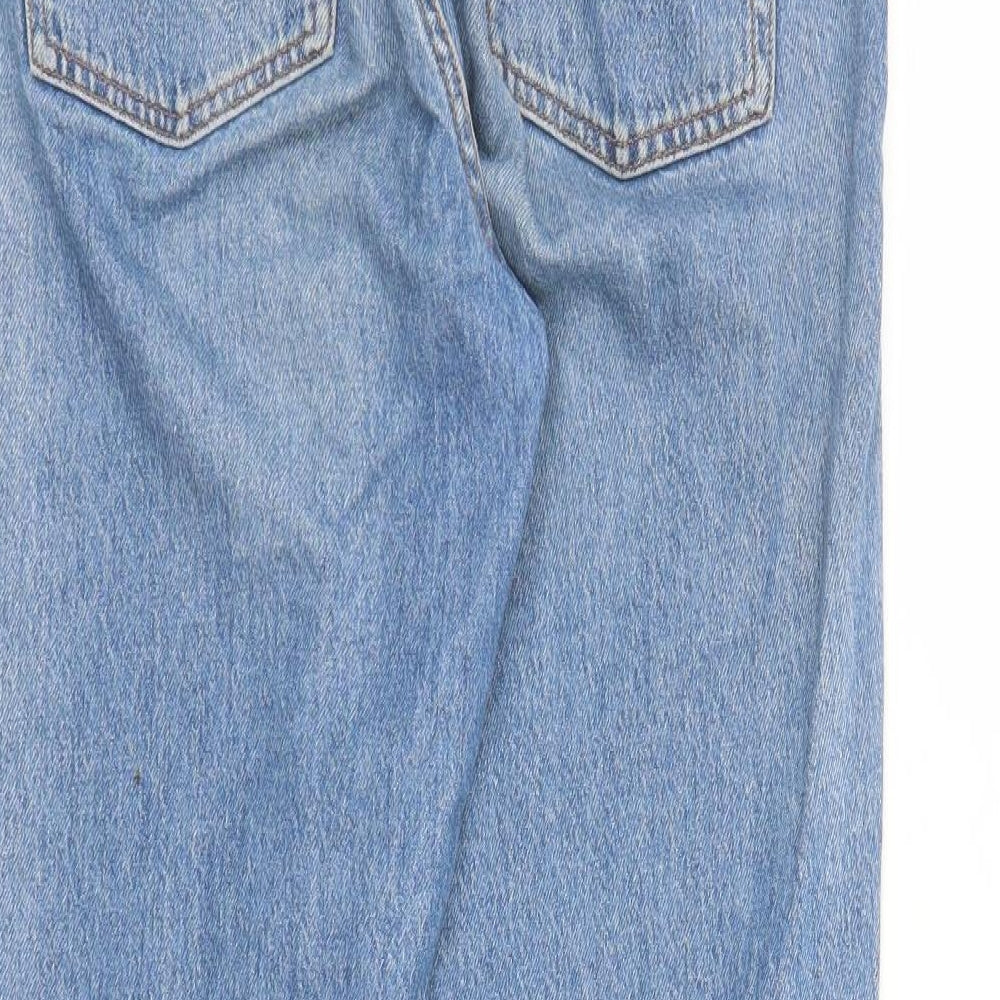 Zara Womens Blue Cotton Straight Jeans Size 28 in L29 in Regular Zip