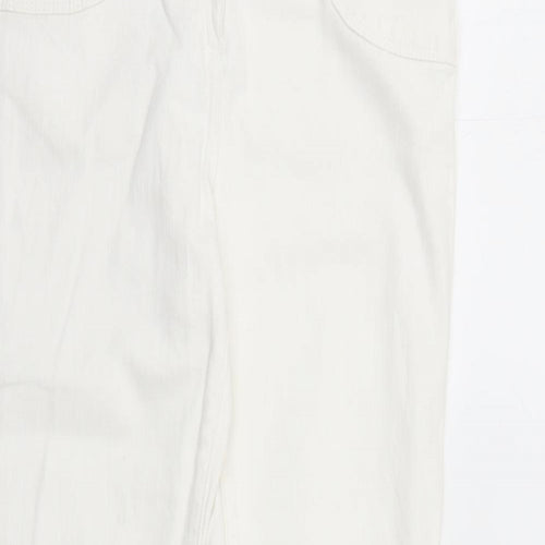 Marks and Spencer Womens White Cotton Bootcut Jeans Size 10 L32 in Regular Zip