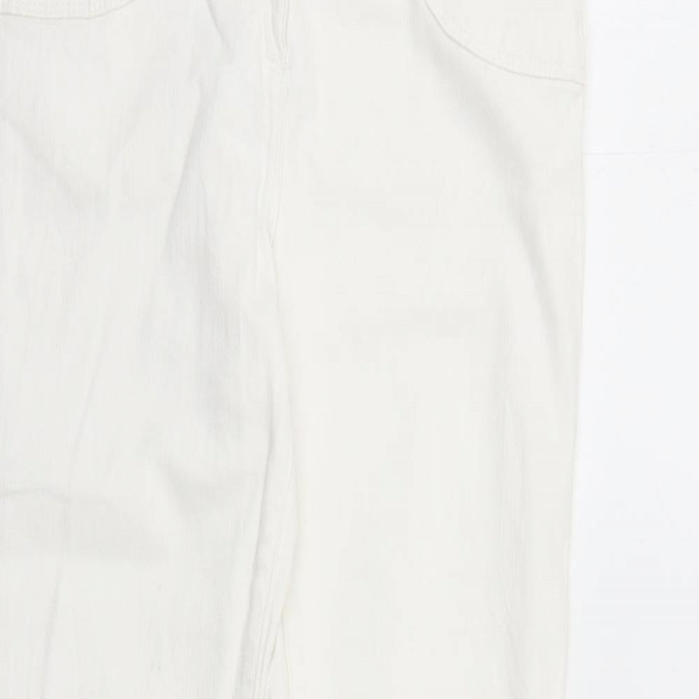 Marks and Spencer Womens White Cotton Bootcut Jeans Size 10 L32 in Regular Zip