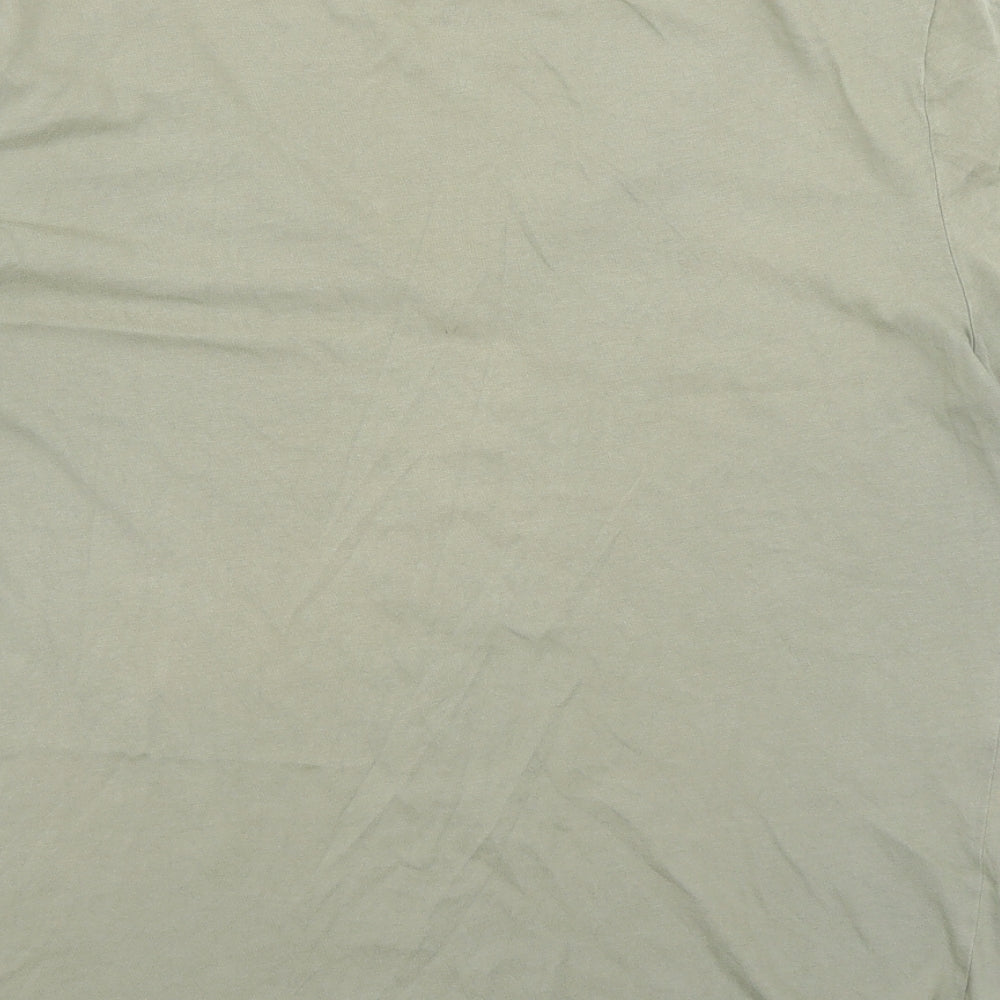 Gap Womens Green Cotton Basic T-Shirt Size L V-Neck