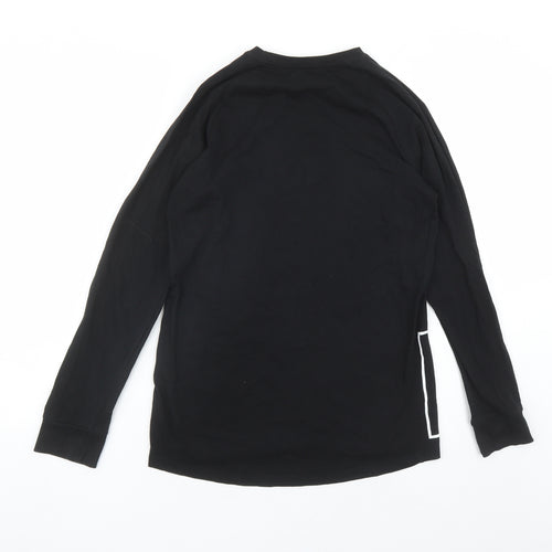 NERF Boys Black Cotton Basic Casual Size 13-14 Years Round Neck Pullover