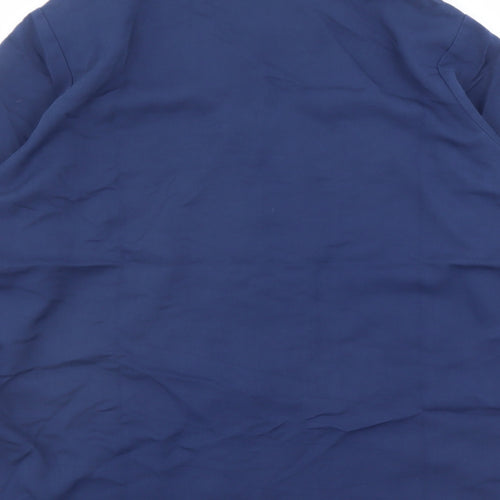 Holmewood Womens Blue Cotton Basic Button-Up Size 14 Collared