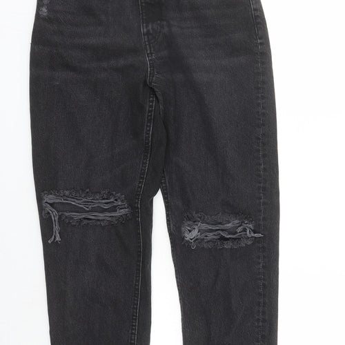 Zara Womens Grey Cotton Straight Jeans Size 28 in L29 in Regular Zip