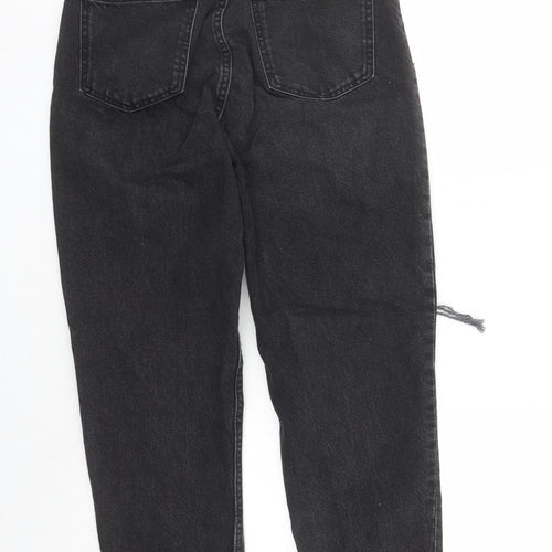 Zara Womens Grey Cotton Straight Jeans Size 28 in L29 in Regular Zip