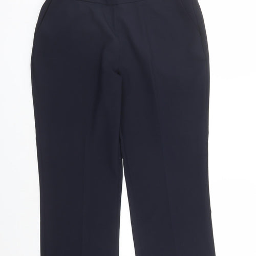Bonmarché Womens Blue Polyester Trousers Size 14 L24 in Regular - Elasticated Waist