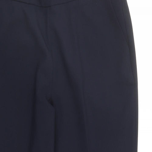 Bonmarché Womens Blue Polyester Trousers Size 14 L24 in Regular - Elasticated Waist